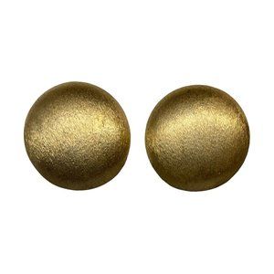 Vintage Signed MARVELLA Made in Italy Brushed Gold Tone Clip on Earrings Costume